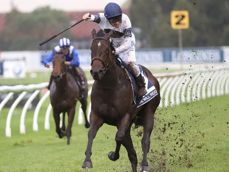 She Will Reign has taken the lion's share of the $3.5 million prize money for the Golden Slipper. Jockey Ben Melham and She Will Reign win the Longines Golden Slipper