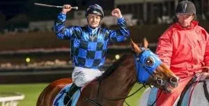 Damian Browne at Moonee Valley Browne rides Buffering to 2013 Manikato Stakes win