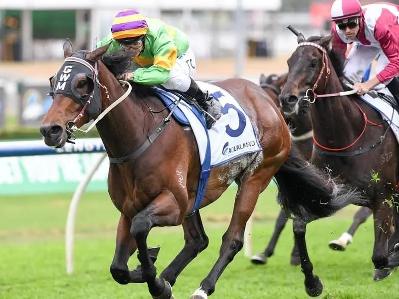 Classic Uniform has upset Happy Clapper to claim the Craven Plate at Randwick. Jockey Tim Clark riding Classic Uniform to win race 9