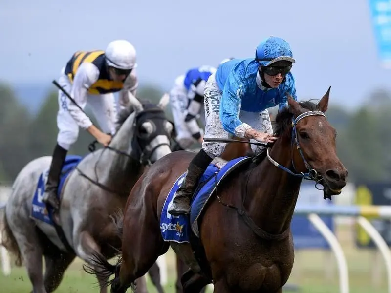 Patrick Moloney riding Grand Dreamer celebrates after winning race 8.