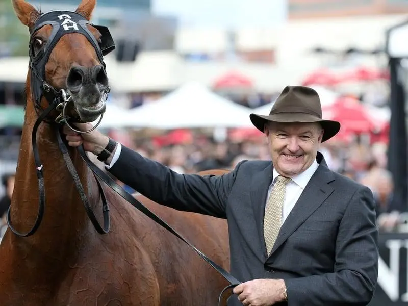 Trainer David Hayes is looking to Boom Time to complete the Caulfield-Melbourne Cup double. boom time