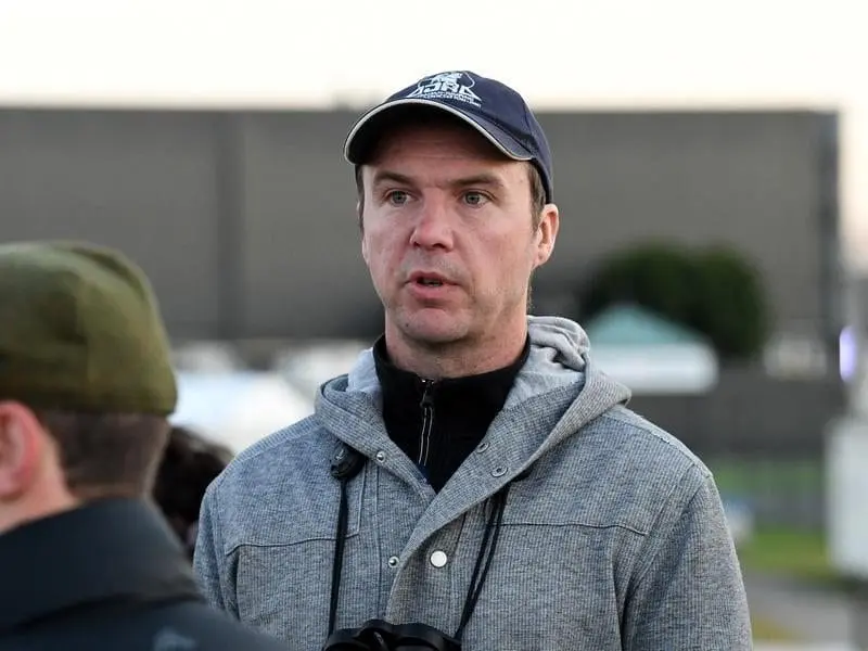 Trainer Aaron Purcell will monitor trackwork before deciding which horses he races at Sandown. purcell