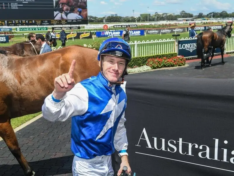 Rory Hutchings will be reunited with the Jason Deamer-trained unbeaten Bon Amis at Rosehill. amis