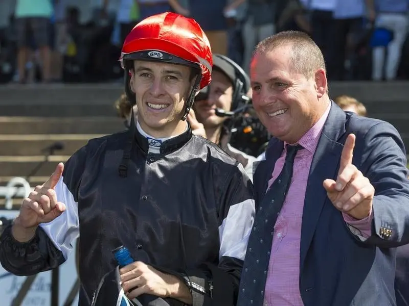 Jockey Jordan Childs and trainer Grahame Begg return to Rosehill with Written By in the Slipper. Written By