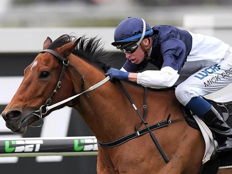 Pedrena wins the Glenlogan Stakes.