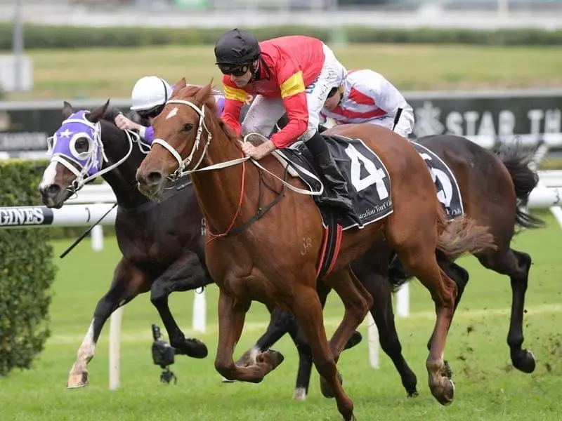 Jockey Tye England rides I Am Serious to win race 5 at Randwick