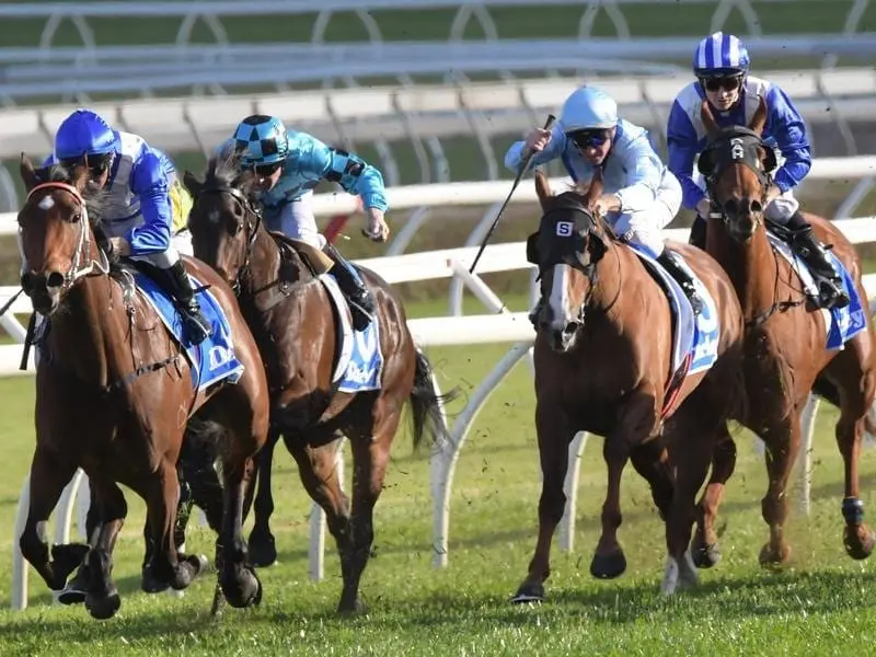 Miss Fabulass (left) wins at Randwick.