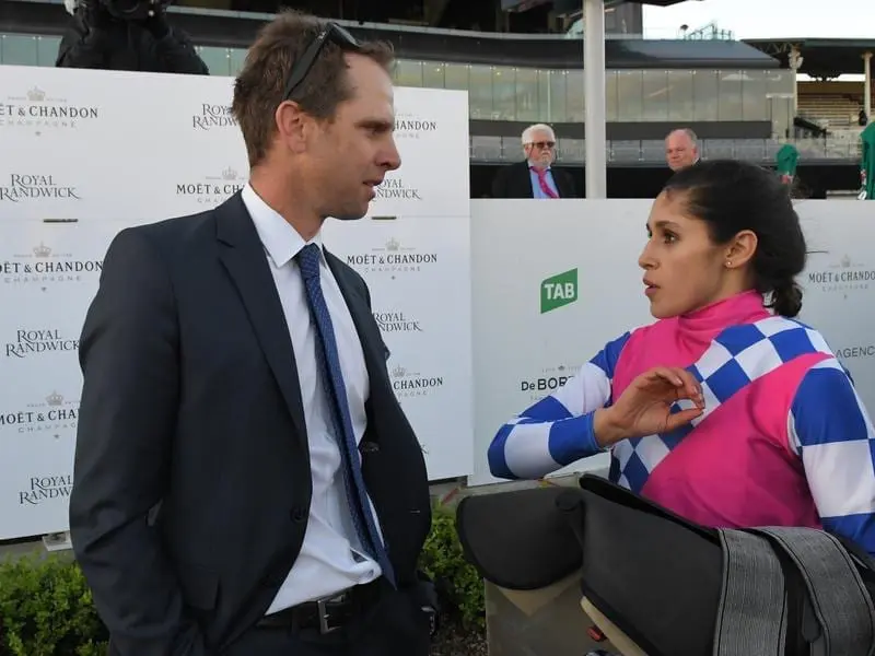 Trainer Matt Dale (l) will have Shangani Patrol and Rapture Miss in the Country Classic at Rosehill. matt dale