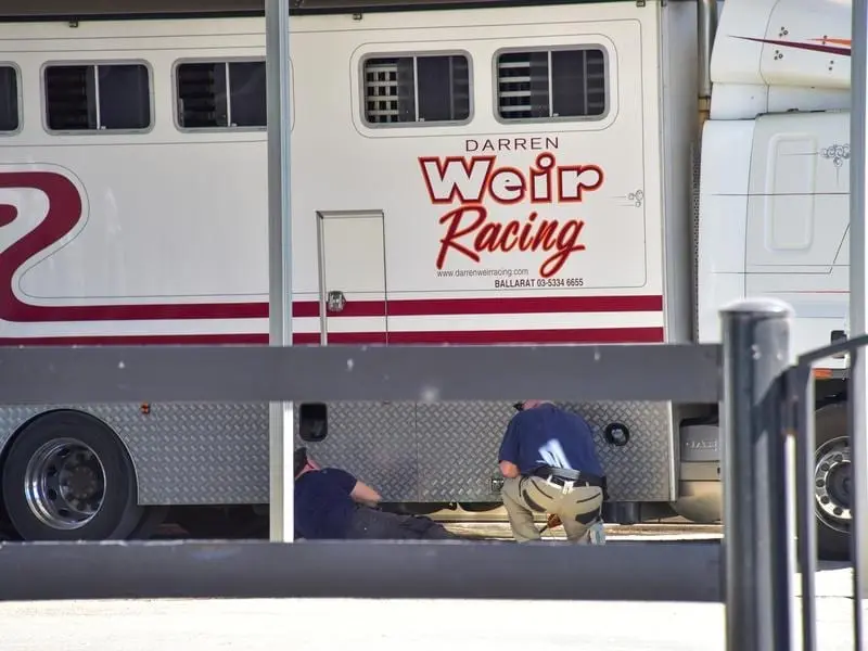 Horses are already being moved from Darren Weir's stables to other trainers amid jigger charges. Darren Weir Stables in Miners Rest, Victoria.