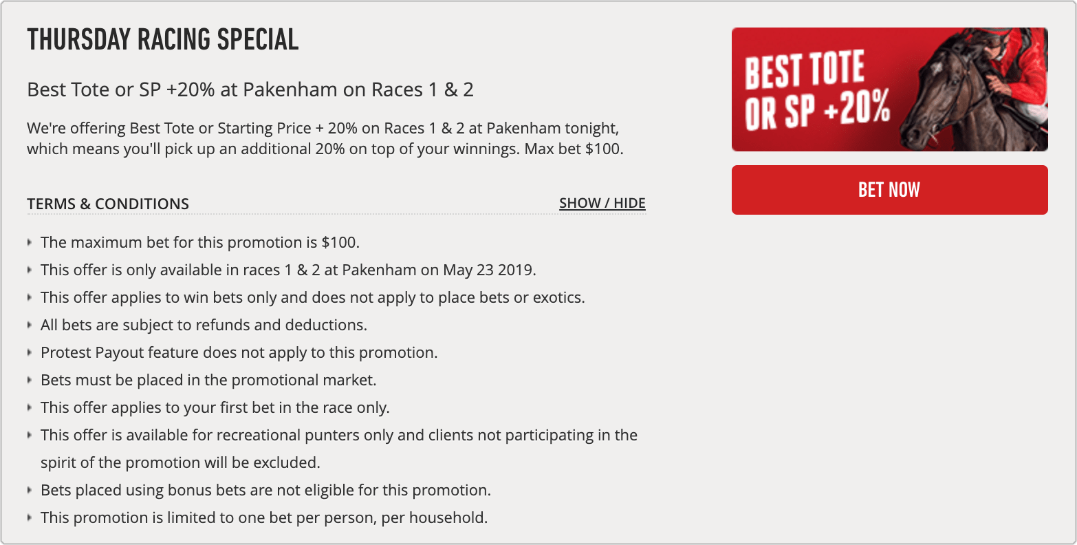Online Bookmaker Promotions - Ladbrokes Racing Special