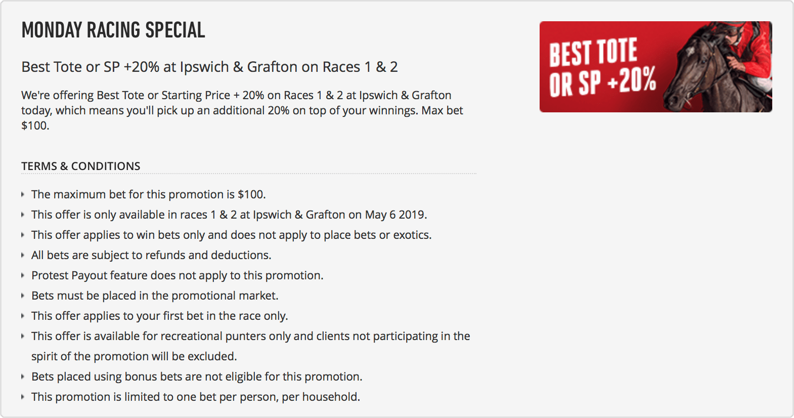 Online Bookmaker Promotions - Ladbrokes Racing Special