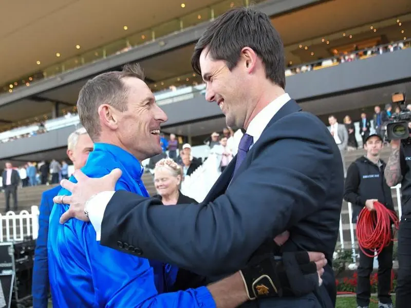 Hugh Bowman and trainer James Cummings