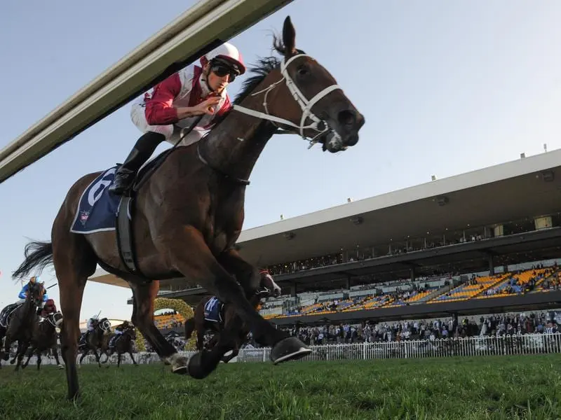 James McDonald rides Arcadia Queen to victory in the Theo Marks Stakes