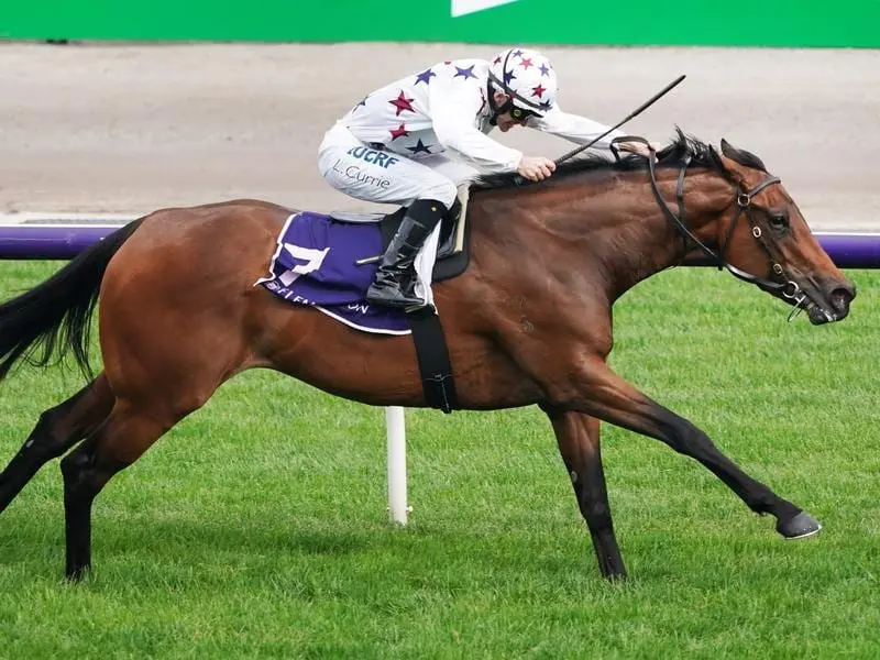 Sunlight wins the Gilgai Stakes at Flemington.