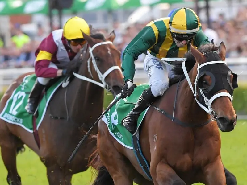 Come Play With Me wins the $750,000 Metropolitan at Randwick.