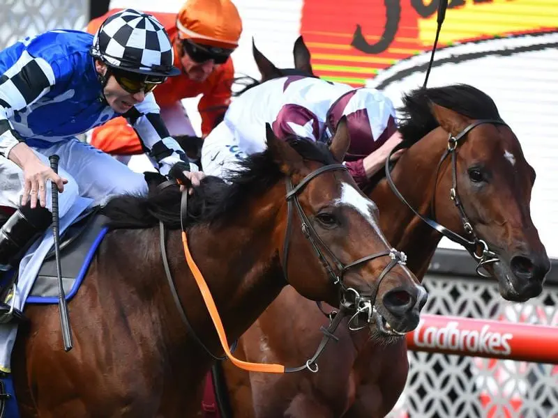 Chief Ironside (left) wins the Crystal Mile at The Valley.