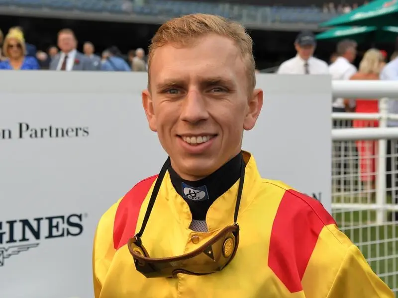 Apprentice Jean Van Overmeire has a broken wrist to go with a fractured shoulder after a fall. Apprentice Jean Van Overmeire.