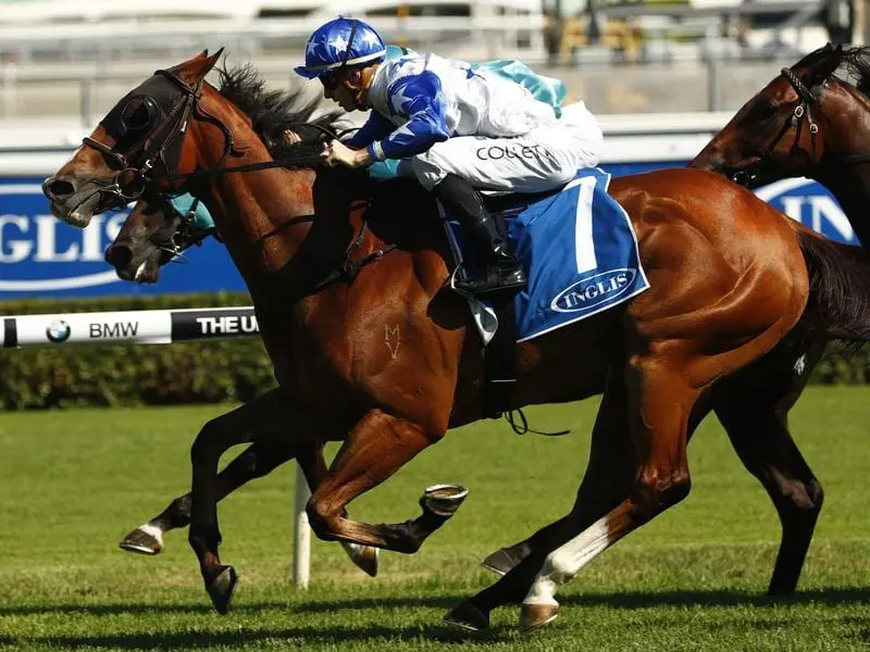 Jason Collett rides Crack Me Up to win the Villiers Stakes