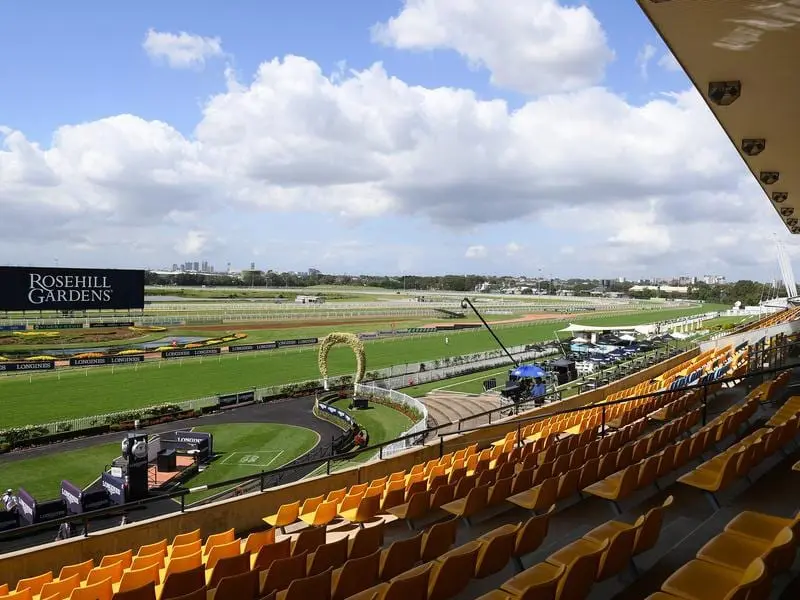 Empty grandstands on Golden Slipper day.