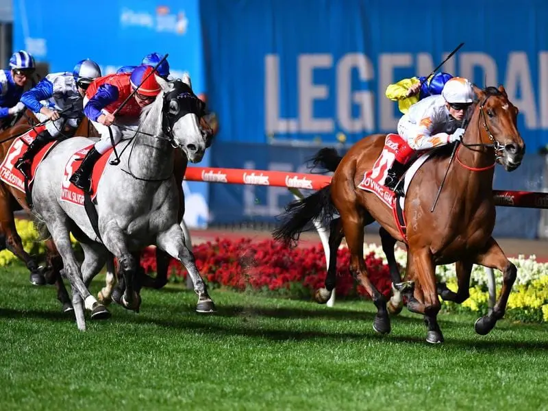 Loving Gaby wins the Manikato Stakes.