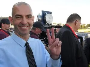 Coyle with two Hawkesbury Guineas hopefuls Jason Coyle