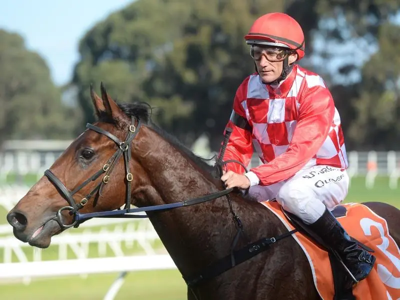 Saltpeter after winning at Caulfield with Damien Oliver in the saddle.