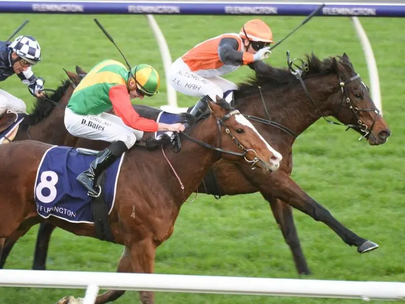 I Am Someone (closest) will chase more stakes success after winning over 1200m at Flemington. I Am Someone wins at Flemington.