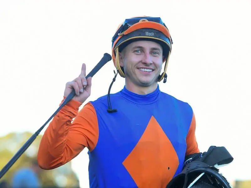 Jockey James Innes Jr after winning the Doncaster Mile.