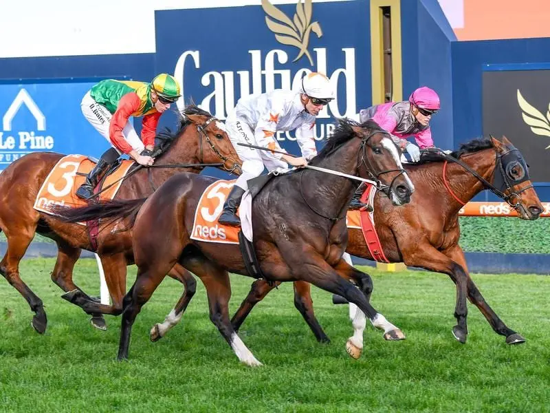 Tavisan (outside) wins at Caulfield.