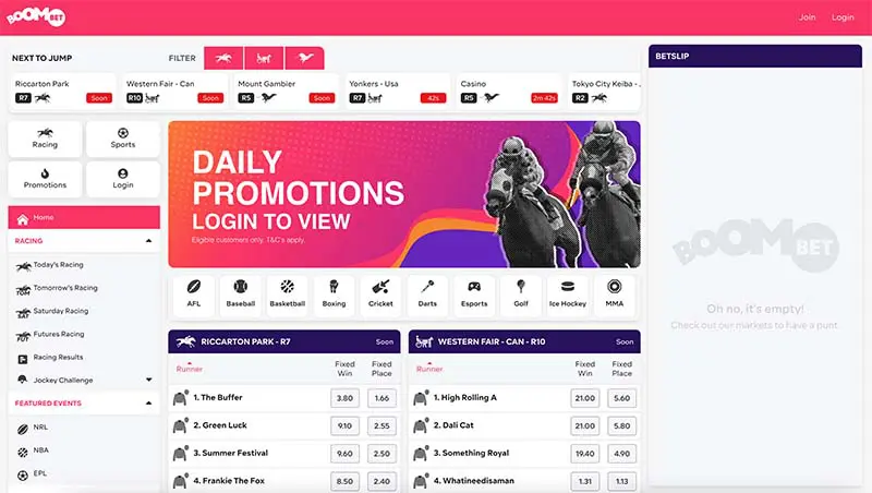 Boombet horse racing review