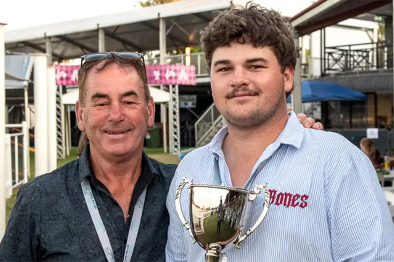 Trainer Neil Dyer with son James