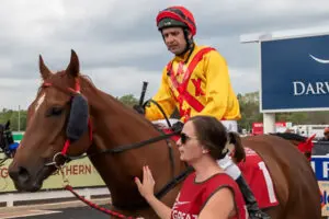 Mark Pegus aboard Beyond Ready in Alice Springs