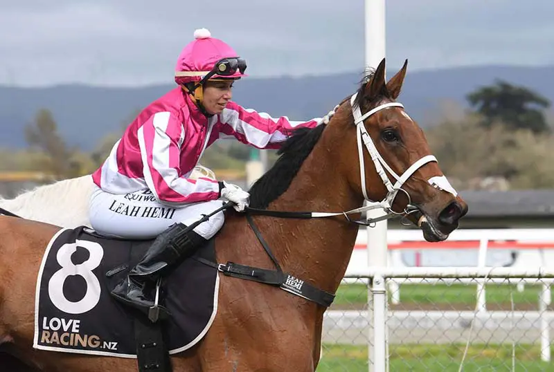 Lady Performer has kept improving as she aged. She is pictured with Leah Hemi aboard. Photo: Peter Rubery (Race Images Palmerston North)