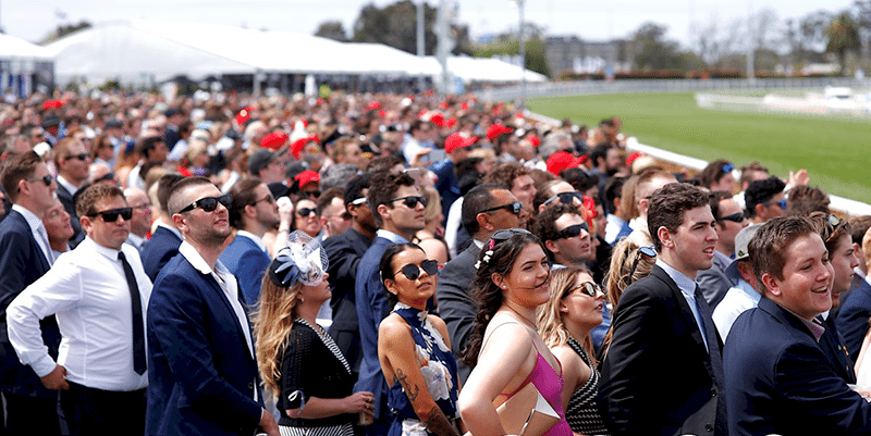 Caulfield Cup bookmakers australia are dotted in the crowd