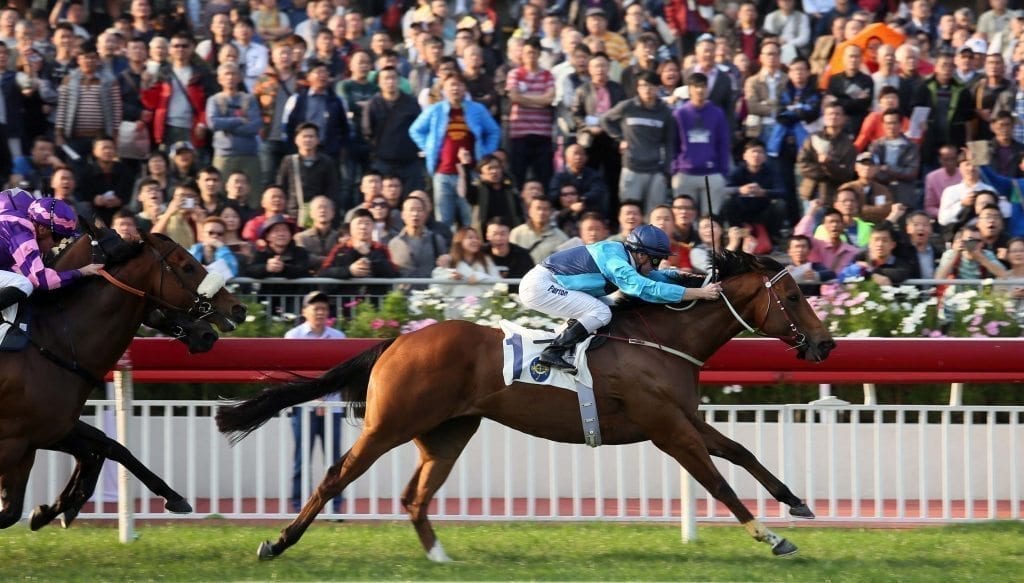 Not Listenin’tome wins the HKG3 Bauhinia Sprint Trophy over 1000m earlier this season. 