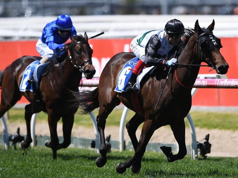 Champagne Booms wins at Caulfield.