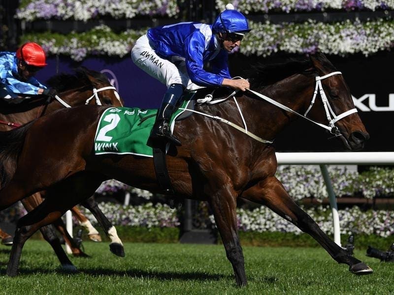 Winx has posted her 28th win in a row with a nail-biting victory in the Group One Turnbull Stakes. Winx wins the Turnbull Stakes.