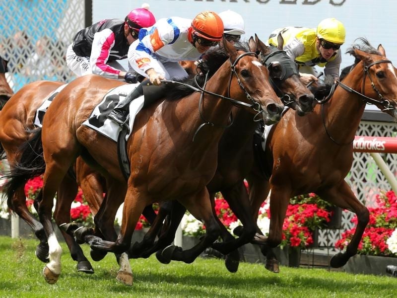 Beauty (left) wins at Moonee Valley.
