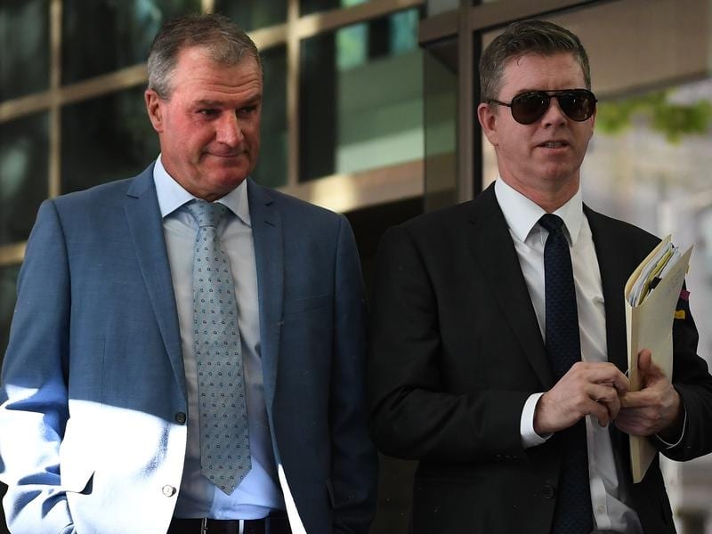 Trainer Darren Weir (left) at the Melbourne Magistrates Court