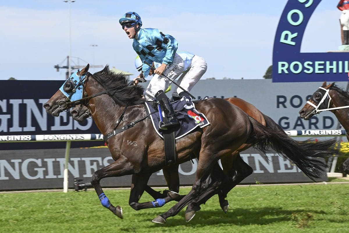 Mo'unga winning Rosehill Guineas