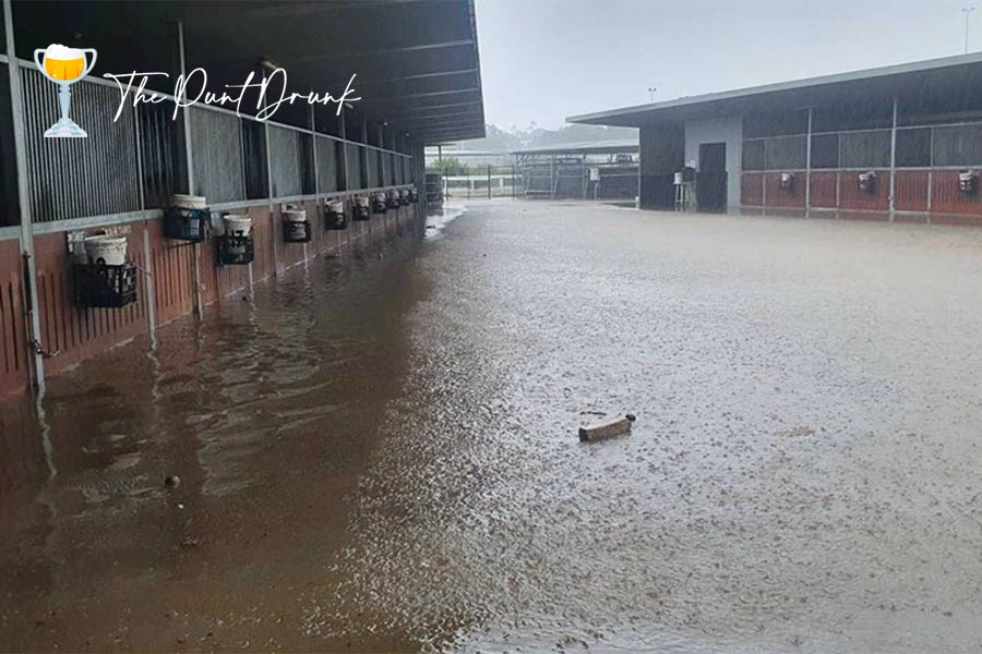 Flooded stables in Queensland