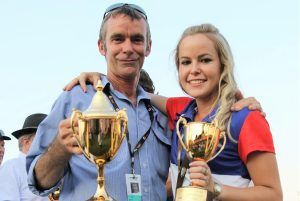 Young Darwin trainer Ella Clarke gets the win over her father