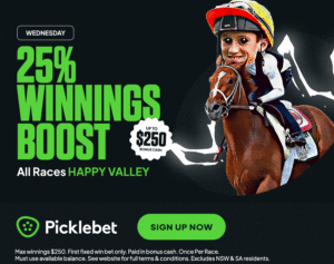 Picklebet bonus offer for Happy Valley races on March 20